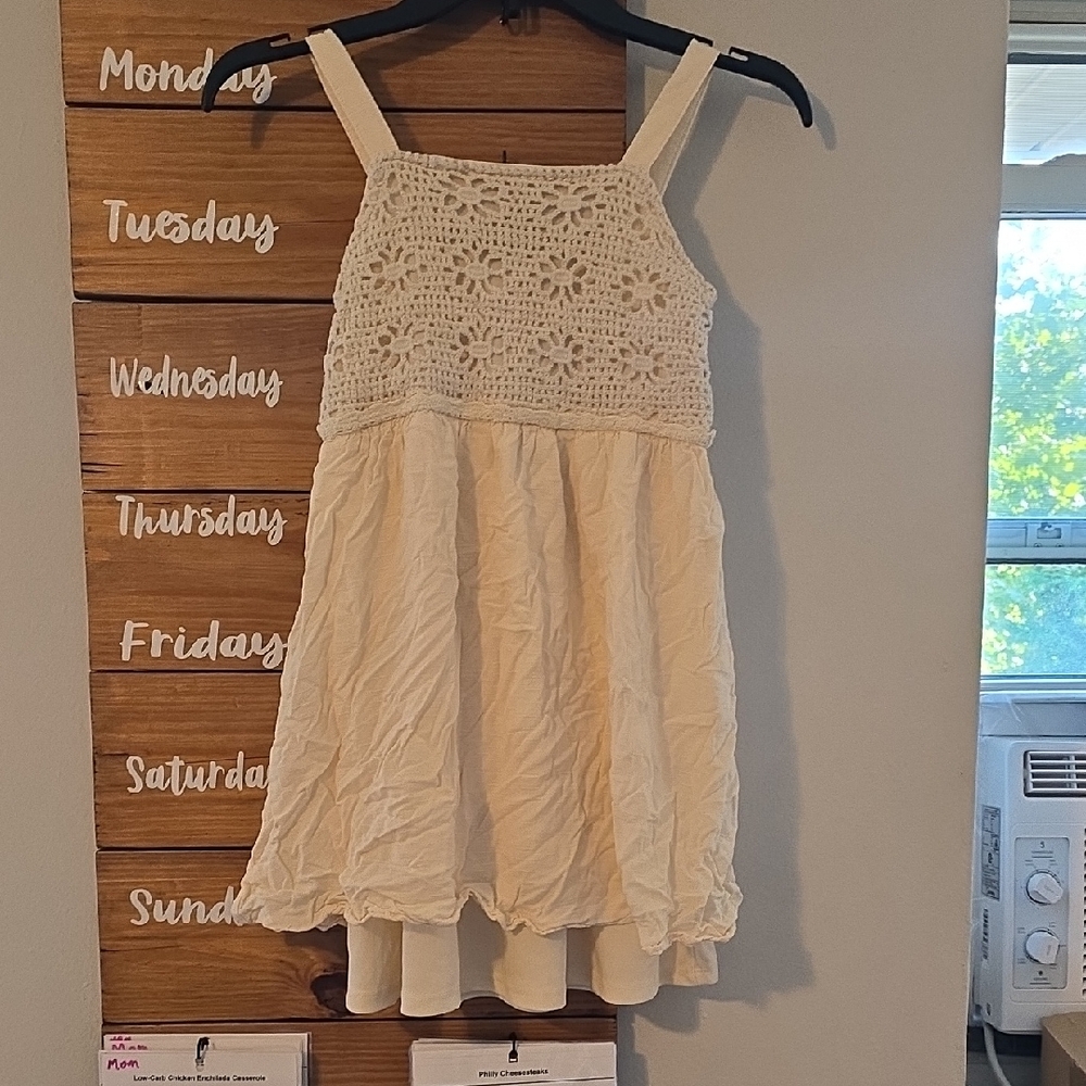 Eyeshadow Ivory Crochet Casual Dress